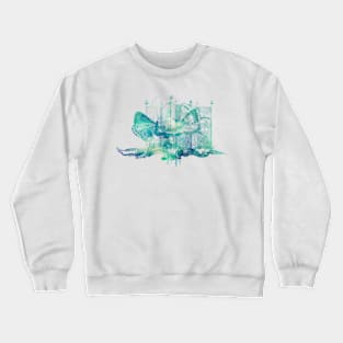 Butterfly Checkers in Water Crewneck Sweatshirt